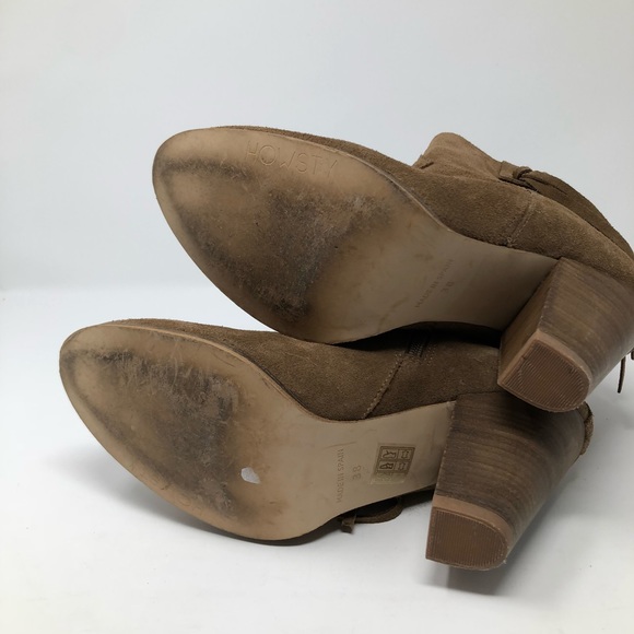 Anthropologie Howsty Marci Fringe Brown Boot Sz 38 - Picture 8 of 8